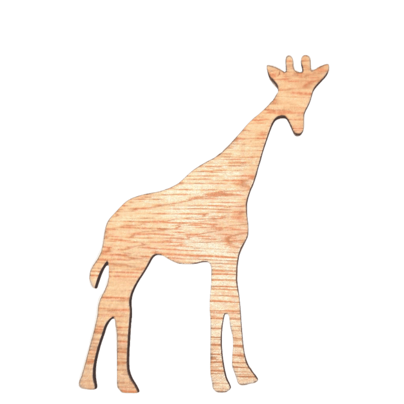 Giraffe laser cut plywood at made Tawny Barn