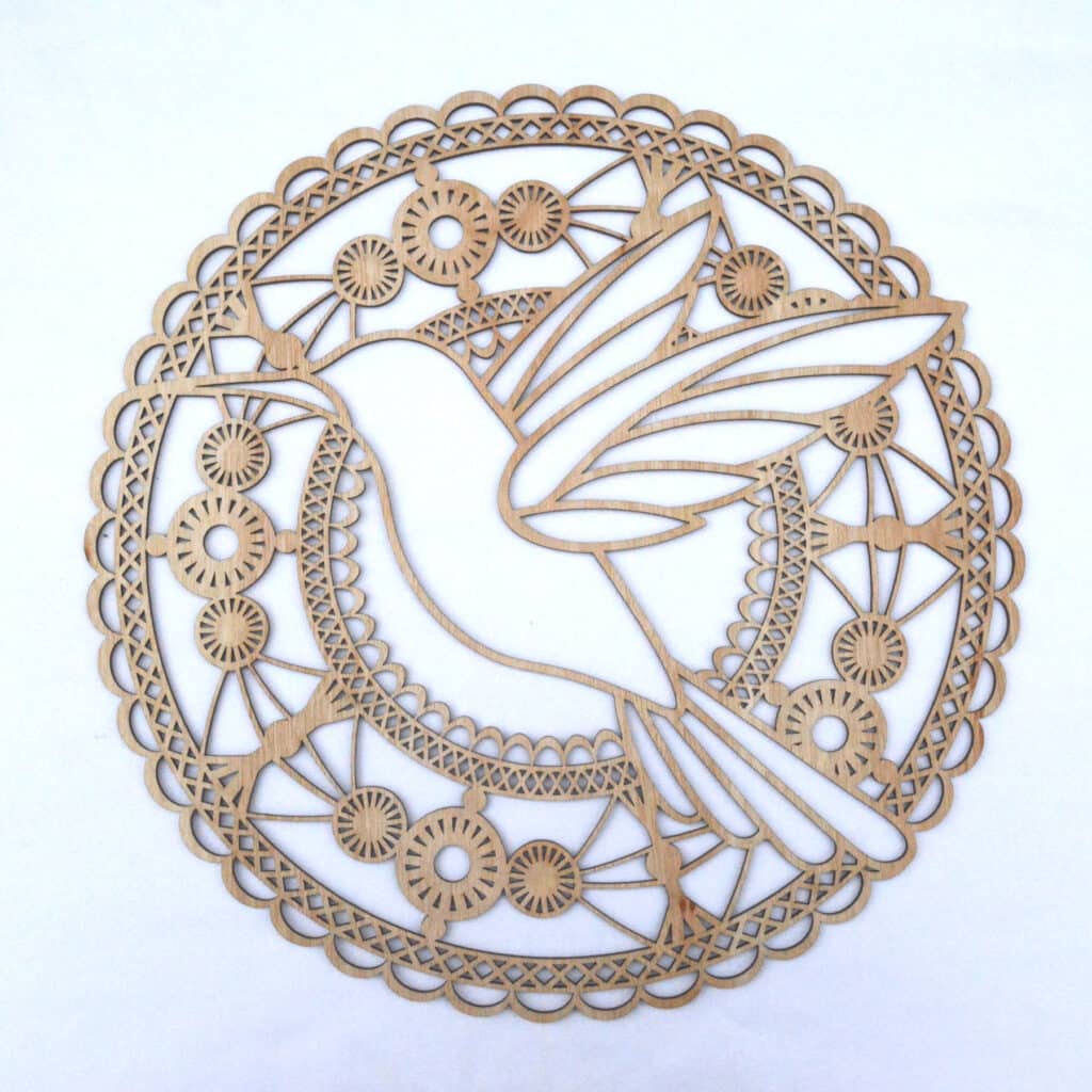 Laser cut plywood, Humming Bird wall art from Tawny Barn