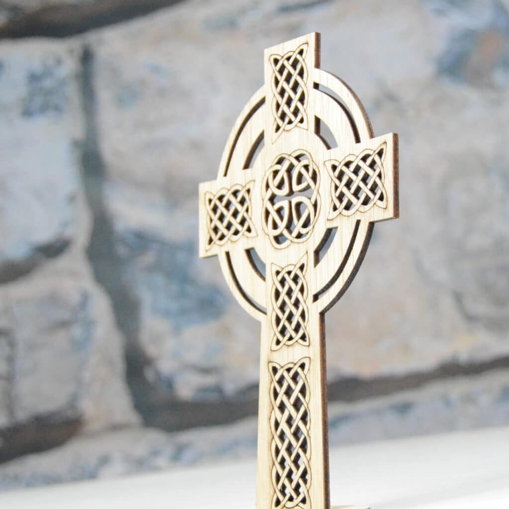 Celtic Cross Christian cross art symbol Laser cut plywood, from Tawny Barn